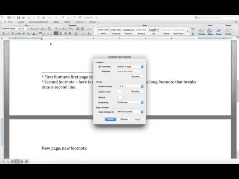 make a footnote in word for mac