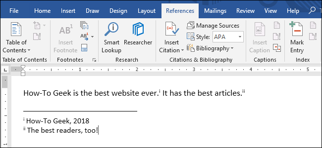make a footnote in word for mac
